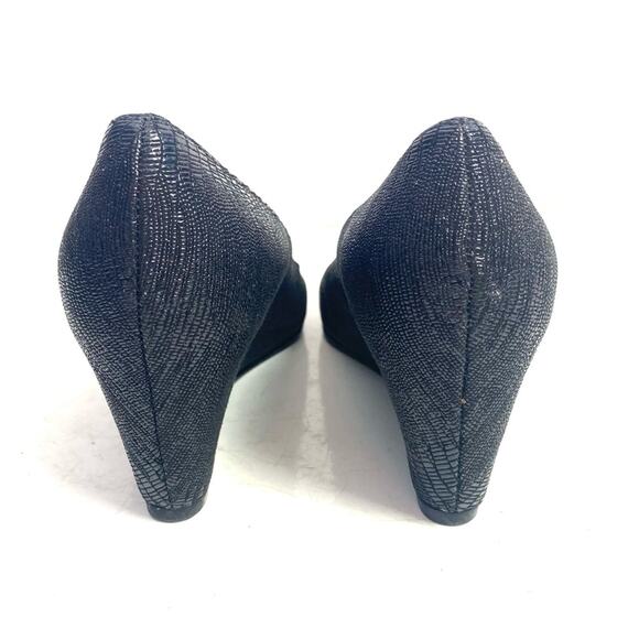 Stuart Weitzman Black Bucalina Covered Wedge Heel Size 9.5 - Picture 9 of 9